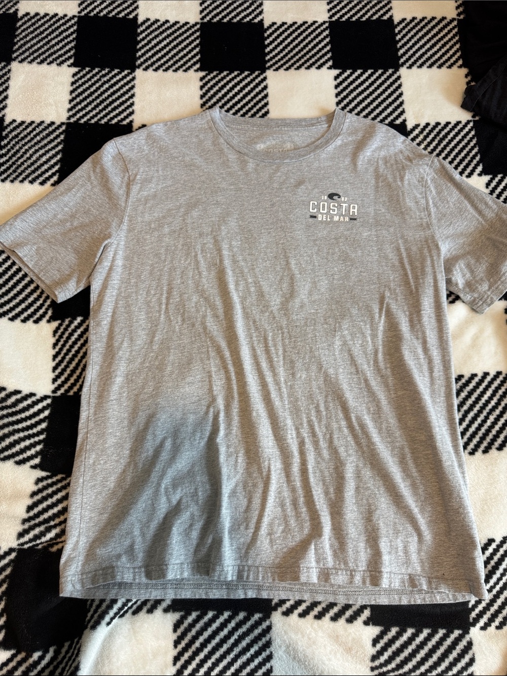 Costa Short Sleeve Tee in Heather Gray with White Logo